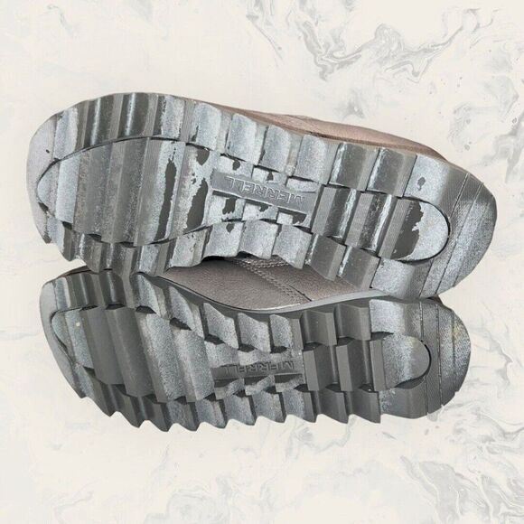 Merrell Alpine Pull On Brindle Gray Vegan Leather Knit Boots Womens Size 7.5 - Picture 8 of 9